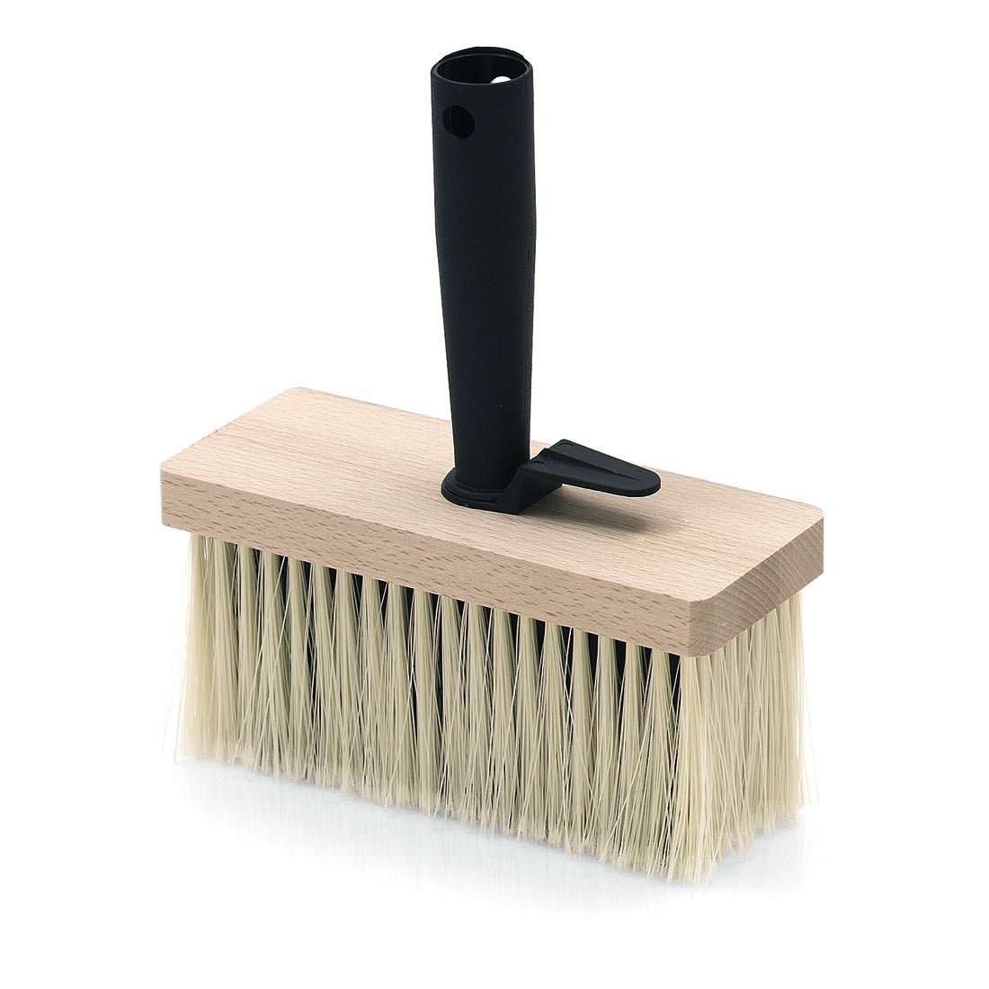 A Nölle Profi Brush szintetikus mennyezeti kefe (17x7 cm, 70 mm sörtehossz) a Nölle Profi Brush Bürsten- & Pinseltechnik e.K.-tól fa alappal, hosszú szintetikus sörtékkel és fekete műanyag fogantyúval rendelkezik - ideális precíziós festési munkákhoz.