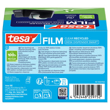 tesa DESK DISPENSER SMART RECYCLED asztali tekercsadagoló tesafilm CLEAR RECYCLED-del, átlátszó