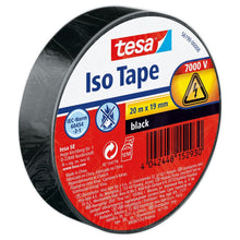 tesa SPVC elektromos szigetelőszalag, fekete, 20 m x 19 mm