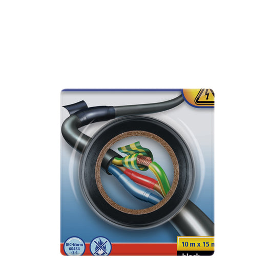 tesa Isolierband, 10 m x 15 mm, im Blister schwarz