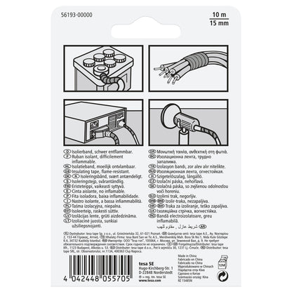 tesa Isolierband, 10 m x 15 mm, im Blister schwarz