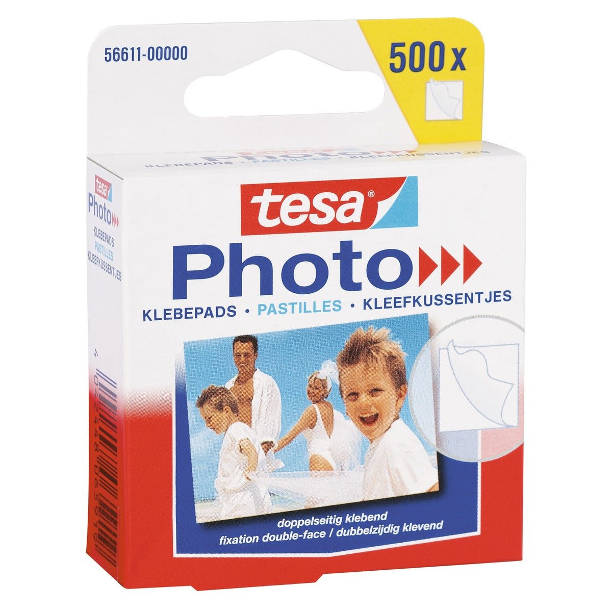 tesa Photo ragasztókorongok, fehér, kétoldalas ragasztóval, 500 darab