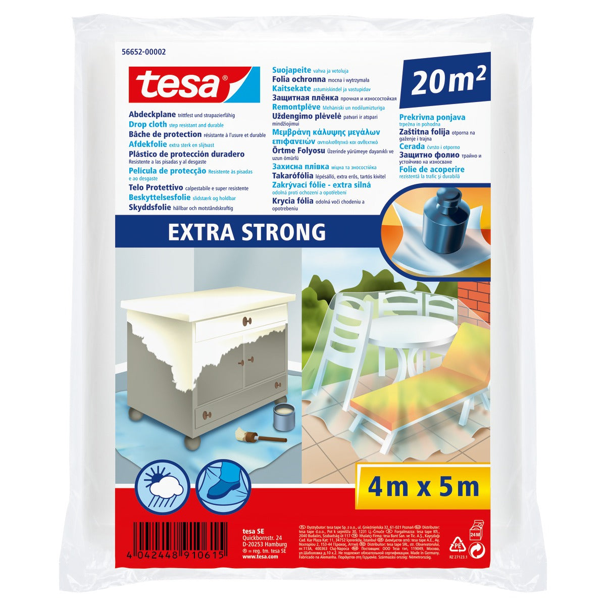 tesa Abdeckfolie Extra Strong 4 m x 5 m