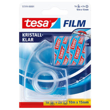 tesafilm kézi tekercselő + 2 tekercs kristálytiszta, átlátszó