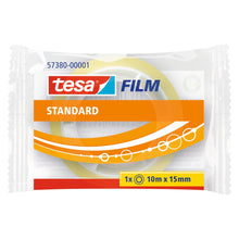 Tesafilm Standard, átlátszó, flowpack csomagolásban, 10 m x 15 mm
