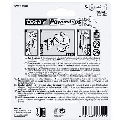 tesa Powerstrips Haken Small Rund matt-chrom
