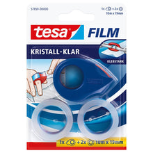tesafilm 57859 mini tekercselő 2 tekercs tesafilm Crystal Clear-rel, átlátszó