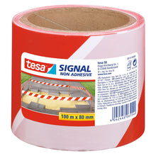 tesa 58137PE Signal ragasztómentes lezárószalag, 100 m x 80 mm, piros-fehér