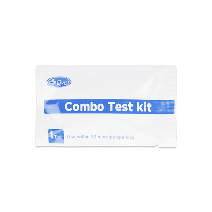 Egy lezárt fehér csomag az "Combo 9in1 - DVOT Professional" felirattal az Altruantól kimutatja a SARS-CoV-2, Influenza A+B, RSV, Adenovírus, hMPV, PIV 1/3 & 2, Mycoplasma jelenlétét; a felbontást követően 30 percen belül használja.
