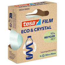 Tesafilm Eco & Crystal, átlátszó, függő hajtogatott dobozban, 33 m x 19 mm