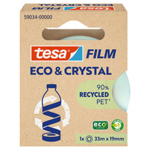 Tesafilm Eco & Crystal, átlátszó, függő hajtogatott dobozban, 33 m x 19 mm