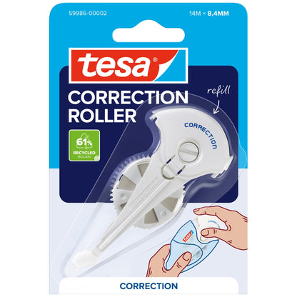 tesa CORRECTION ROLLER, fehér, buborékcsomagolásban, utántöltő tekercs, 14 m x 8,4 mm