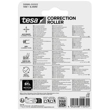 tesa CORRECTION ROLLER, weiß, im Blister, Nachfüllung, 14 m x 8,4 mm