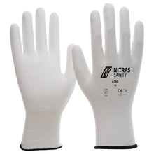 NITRAS nylon kesztyű, fehér