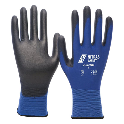 NITRAS SKIN, nylon kesztyű, kék/fekete