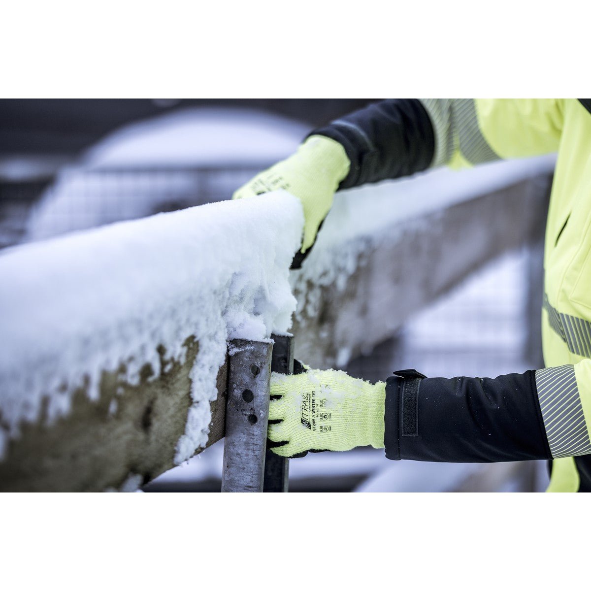 NITRAS TAEKI WINTER CUT, vágásvédő kesztyű, neon sárga / fekete