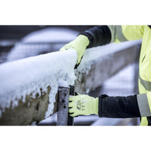NITRAS TAEKI WINTER CUT, vágásvédő kesztyű, neon sárga / fekete