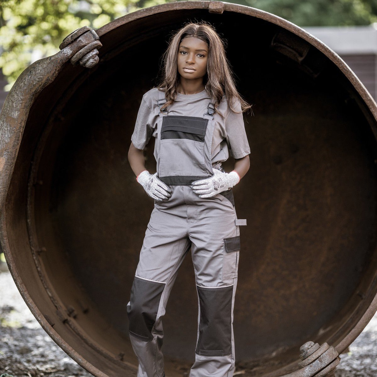 NITRAS MOTION TEX LIGHT, dungarees, szürke/fekete