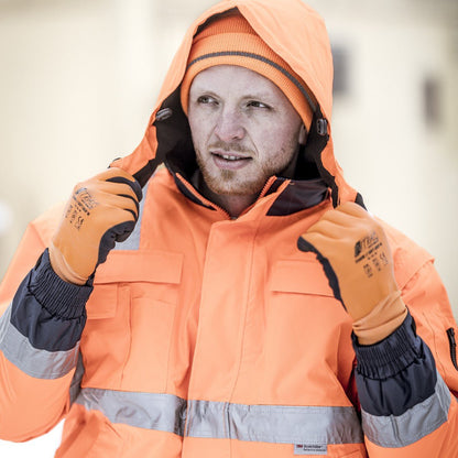 NITRAS levehető téli kapucni, neon narancs, OEKO-TEX poliészter: 100% | Csomag (1 db)