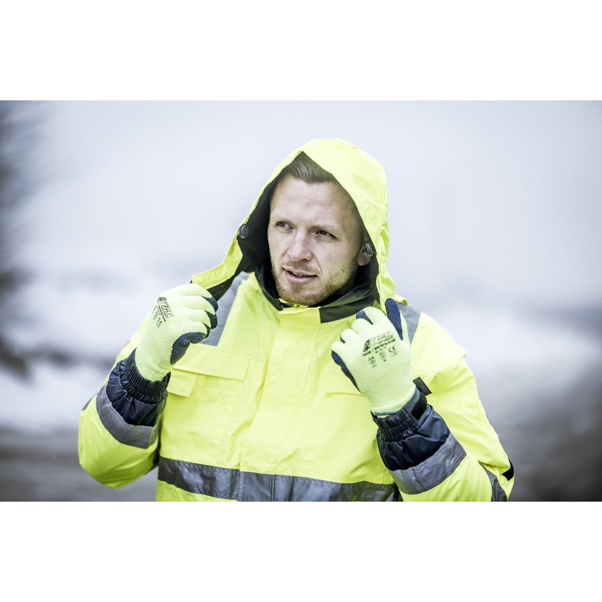 NITRAS WINTER BLOCKER, téli kesztyű, neon sárga / kék