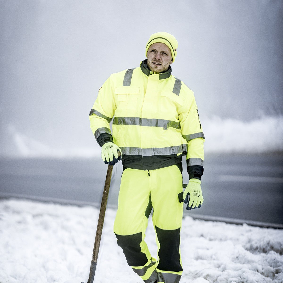 NITRAS MOTION TEX VIZ PLUS, jól látható pilótakabát, neon sárga / sötétkék