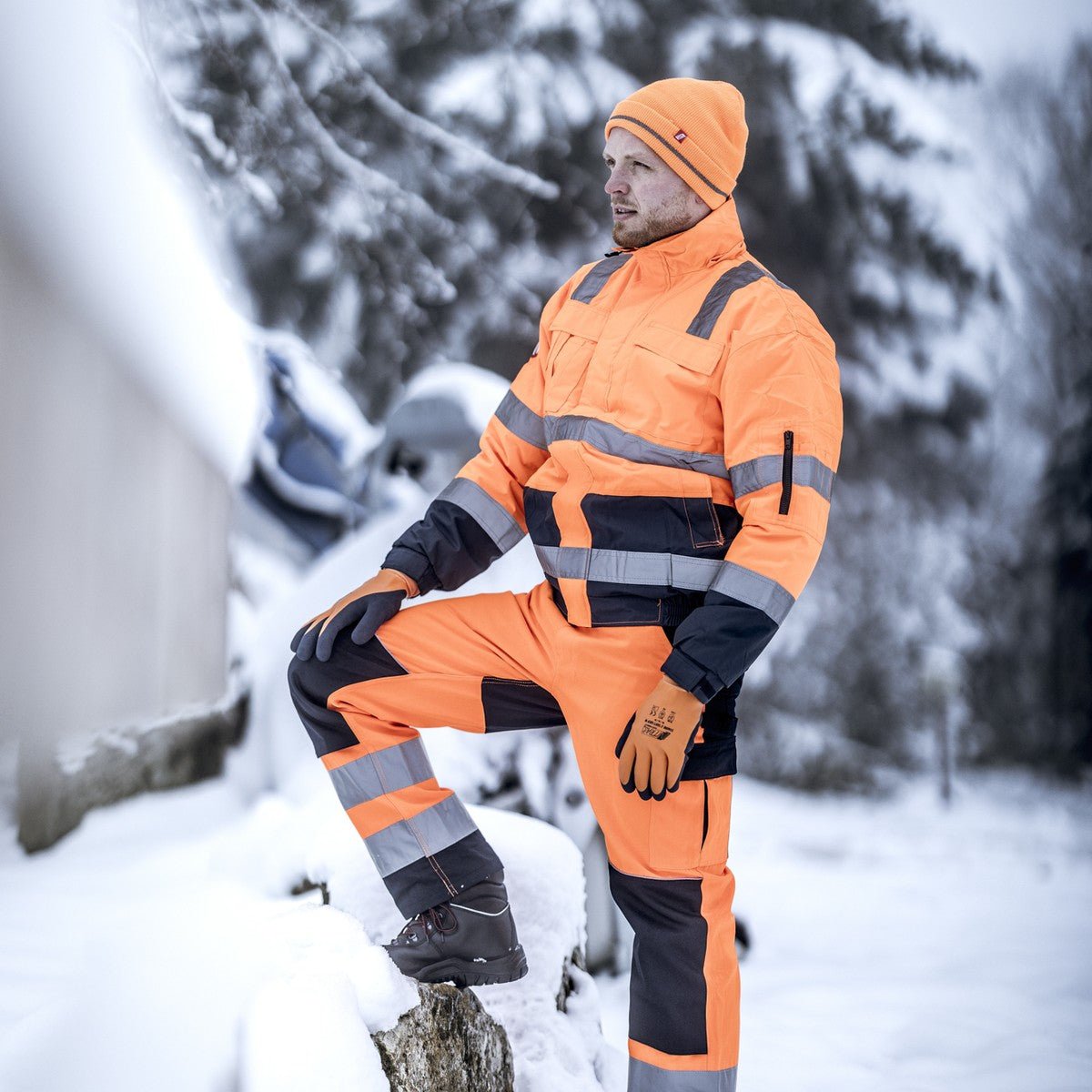 NITRAS MOTION TEX VIZ, jól látható pilótakabát, neonnarancs / sötétkék