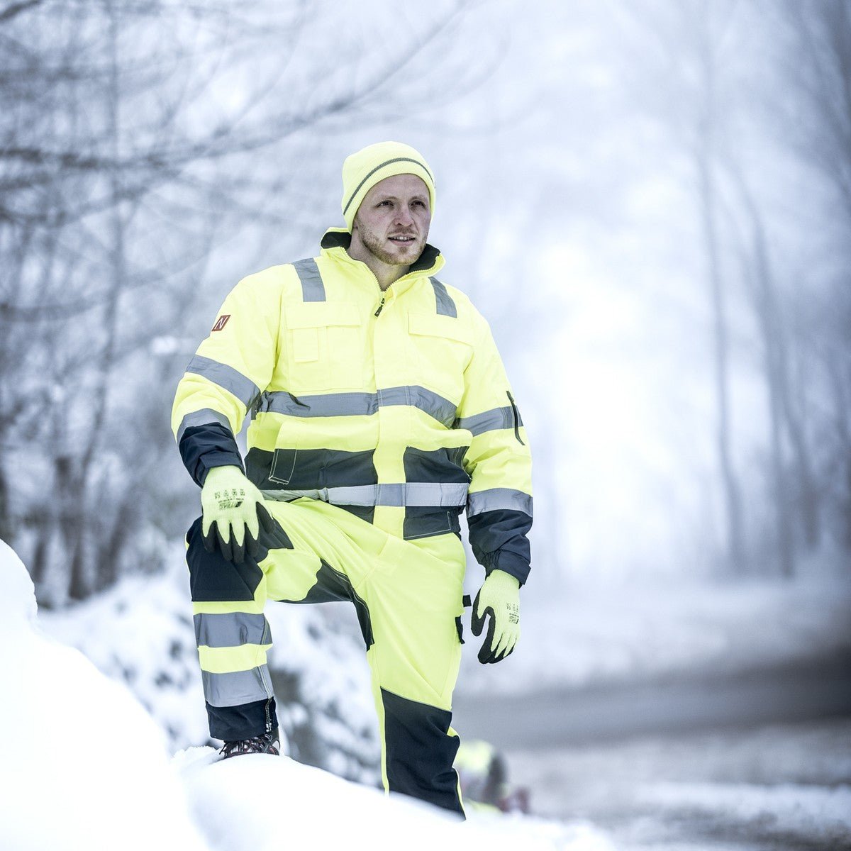 NITRAS MOTION TEX VIZ, jól látható pilótakabát, neon sárga / sötétkék
