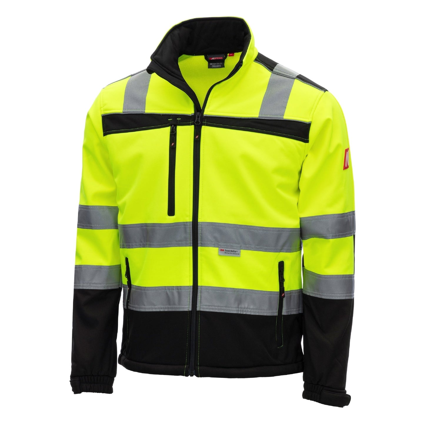 NITRAS MOTION TEX VIZ, jól látható softshell kabát, neon sárga / fekete