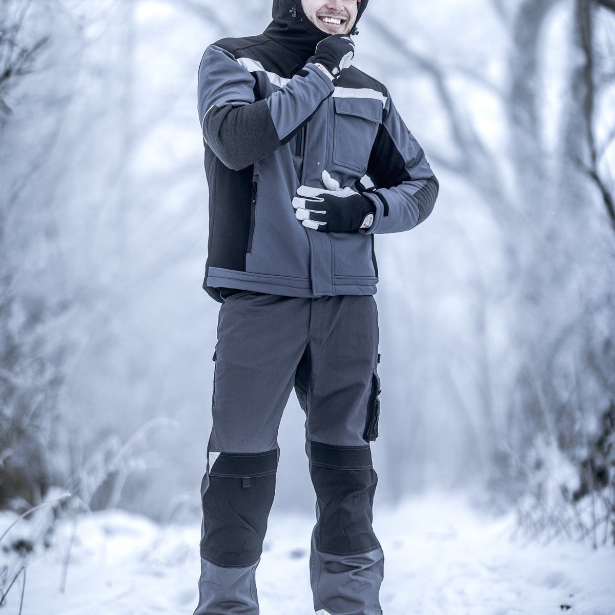 NITRAS DEXTER WINTER, szerelőkesztyű, szürke/fekete