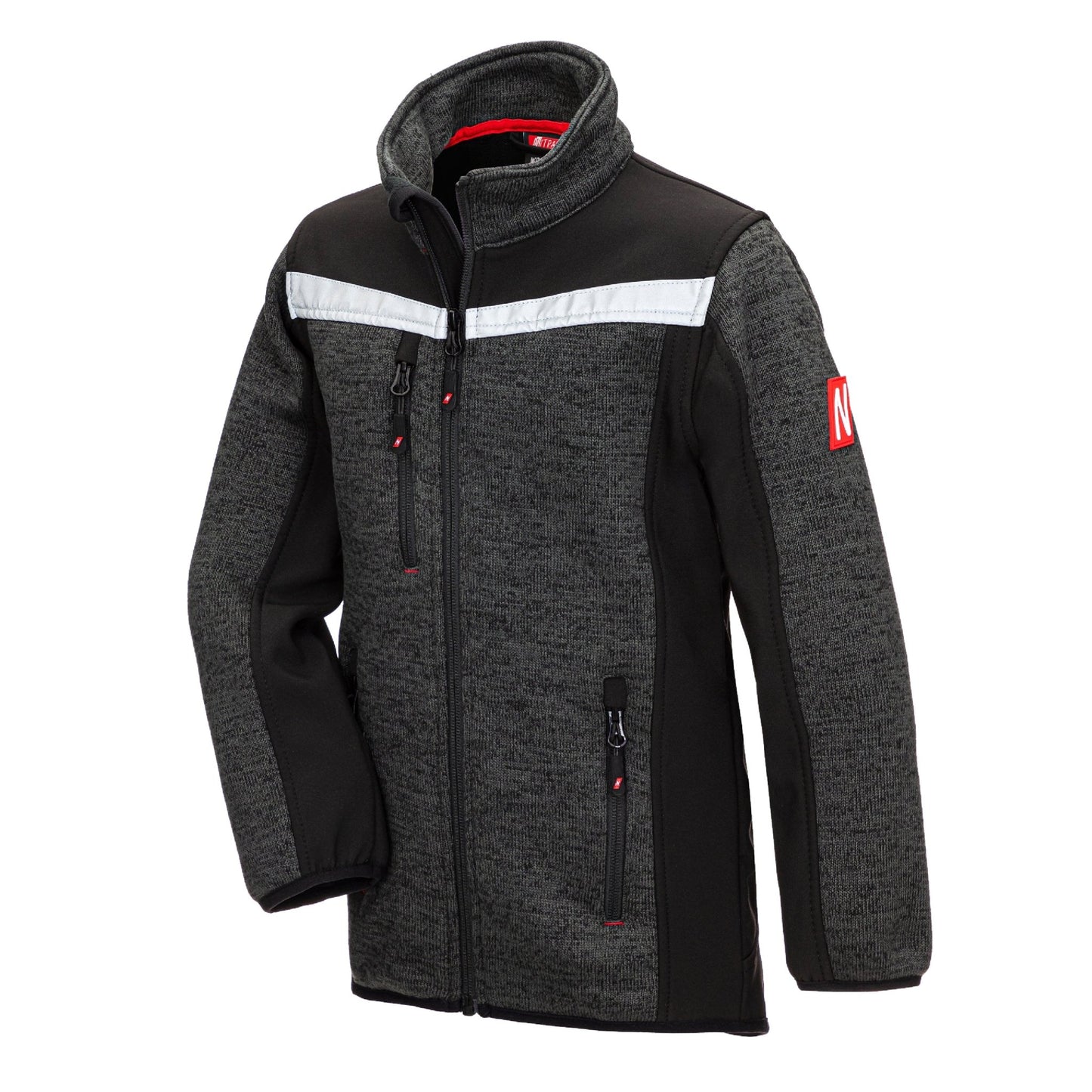 NITRAS MOTION TEX KIDS, kötött softshell kabát, fekete