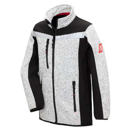 NITRAS MOTION TEX KIDS, kötött softshell kabát, világosszürke/fekete