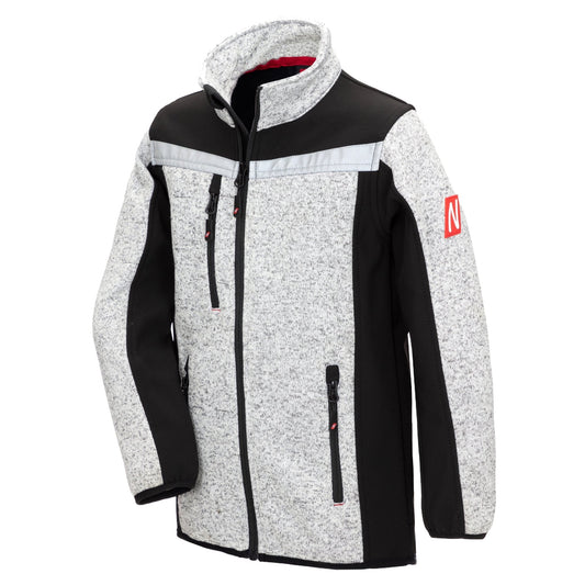 NITRAS MOTION TEX KIDS, kötött softshell kabát, világosszürke/fekete