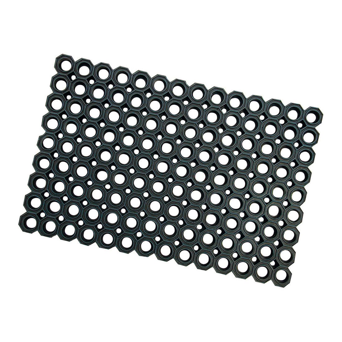 A Nölle Profi Brush Gummi-Wabenmatte (40x60 cm, 2,3 cm vastag) a Nölle Profi Brush Bürsten- & Pinseltechnik e.K.-tól fekete, téglalap alakú kialakításával és egyenletesen elosztott kör alakú lyukaival megnövelt csúszásmentességet biztosít.