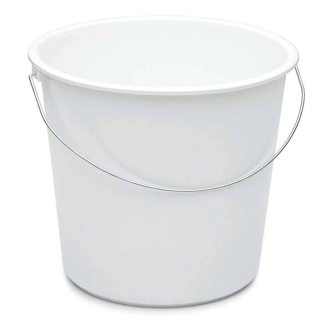 A Nölle Profi Brush háztartási vödör 10 literes műanyagból, a Nölle Profi Brush Bürsten- & Pinseltechnik e.K. által, egy egyszerű fehér vödör karcsú fém fogantyúval, amely tökéletes tisztításhoz vagy tároló vödörként a háztartásban.