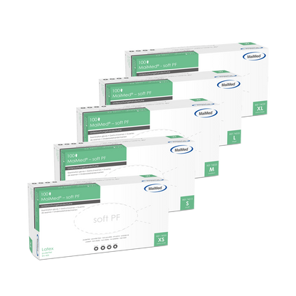 MaiMed-soft PF latex vizsgálókesztyű nem steril púdermentes 100 db/doboz