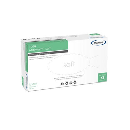 MaiMed-soft latex vizsgálókesztyű, nem steril, púderes, 100 db/doboz