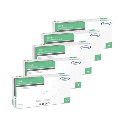 MaiMed-soft latex vizsgálókesztyű, nem steril, púderes, 100 db/doboz