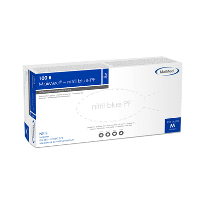 MaiMed-nitril kék PF Blue, nem steril, por. Latexmentes kesztyű 100 db/doboz