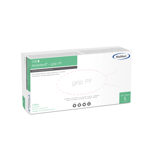 MaiMed-grip PF, nem steril, púdermentes latex vizsgálókesztyű