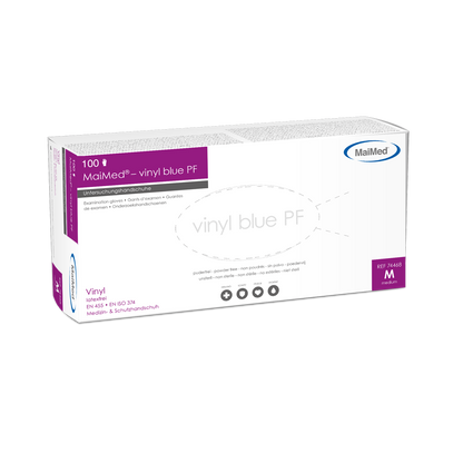 MaiMed-vinyl blue PF, nem steril, púdermentes vinil vizsgálókesztyű 100 db/doboz