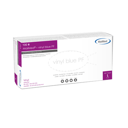 MaiMed-vinyl blue PF, nem steril, púdermentes vinil vizsgálókesztyű 100 db/doboz