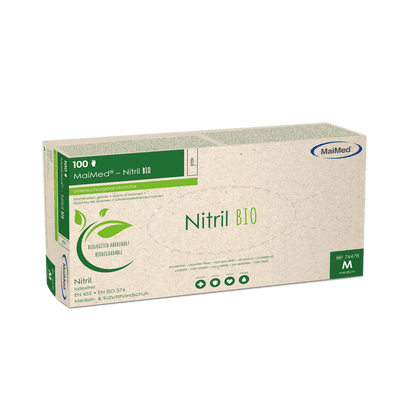 MaiMed-Nitrile BIO, nem steril, púdermentes Latexmentes nitril kesztyű, zöld, 100 db/doboz
