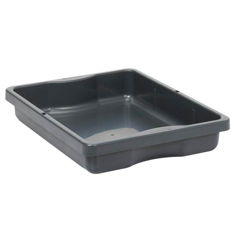 A TASKI fiók a Diversey Deutschland GmbH & Co. OHG-tól egy fekete, téglalap alakú műanyag tálca lapos oldalakkal és sima belső felülettel, ideális tartós tárolási megoldásként, fehér háttér előtt ábrázolva.