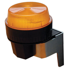 Közelkép a Diversey Blitzlichtset swingo 4000/5000-ról, egy bordázott, sárga figyelmeztető lámpáról fekete talppal és tartóval a TASKI swingo 4000/5000 gépekhez - tökéletes professzionális tisztítási feladatokhoz.