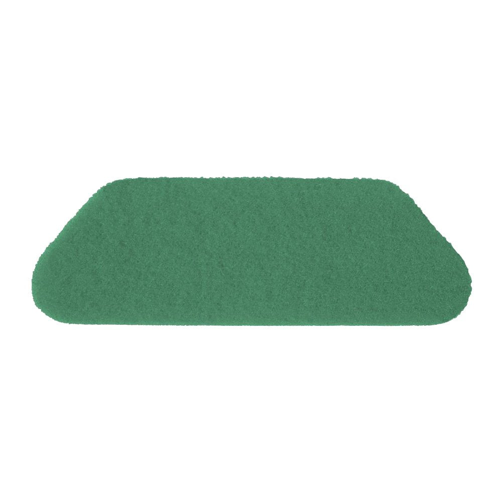 Egy zöld, téglalap alakú TASKI Americo S-Pad 45 x 15 cm-es Diversey Deutschland GmbH & Co. OHG nedves vagy száraz tisztításra egy fehér háttér előtt van ábrázolva.