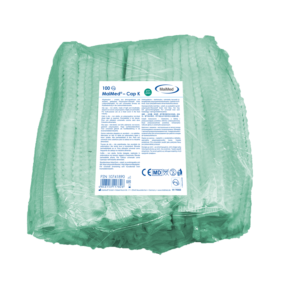 MaiMed-Cap K, klipszes sapka PP-ből, 100 db/zsák