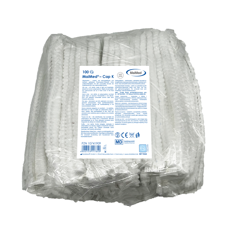 MaiMed-Cap K, klipszes sapka PP-ből, 100 db/zsák