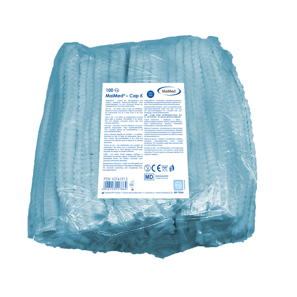 MaiMed-Cap K, klipszes sapka PP-ből, 100 db/zsák