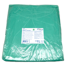 MaiMed-Coat Protect, gyapjúból készült védőruha, zöld, nem steril, elasztikus mandzsetta, hossza 120cm, 10 db | Csomag (10 db)