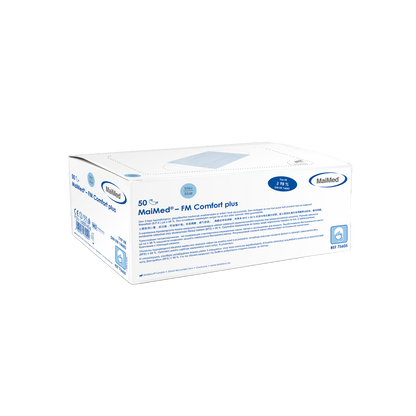 MaiMed-FM C plus., maszk, unst. gumi sebészeti maszkkal, nem steril, 3 rétegű, kék, 50 db/doboz | Doboz (50 db)